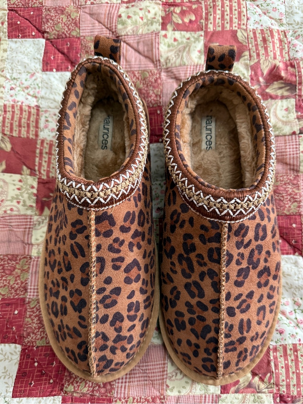 New Maurices Leopard Print Furry-Lined Slip-On Shoes – Size 8